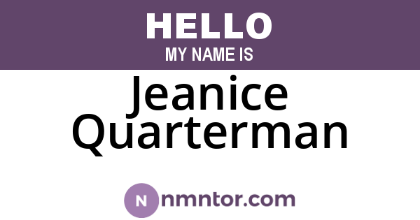 Jeanice Quarterman