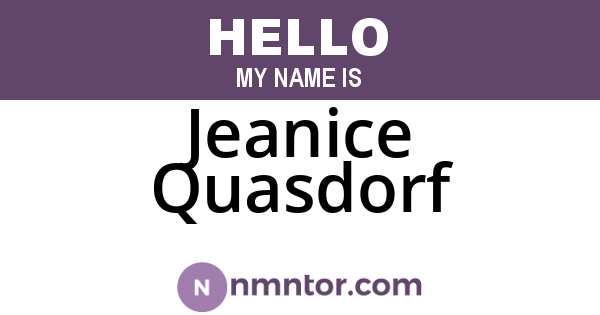 Jeanice Quasdorf
