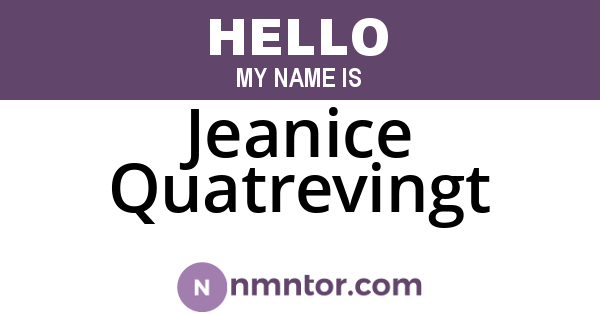 Jeanice Quatrevingt