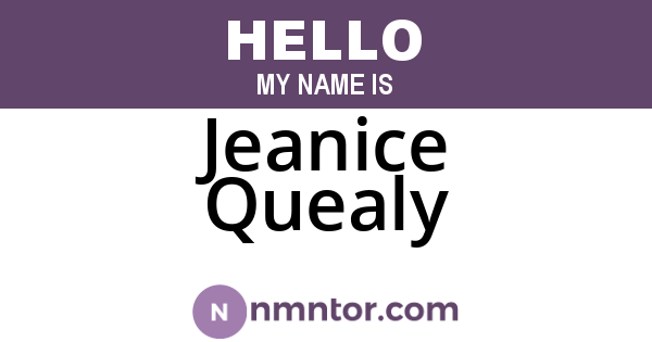 Jeanice Quealy