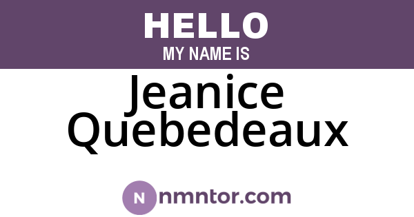 Jeanice Quebedeaux