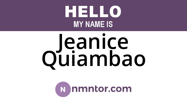 Jeanice Quiambao