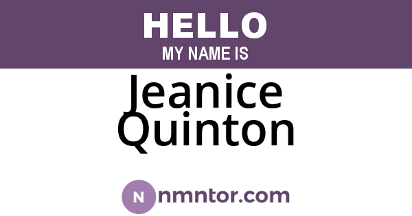 Jeanice Quinton