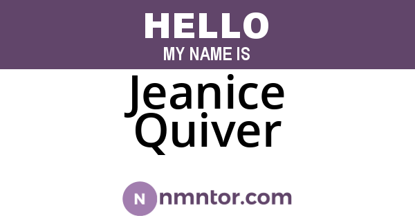 Jeanice Quiver