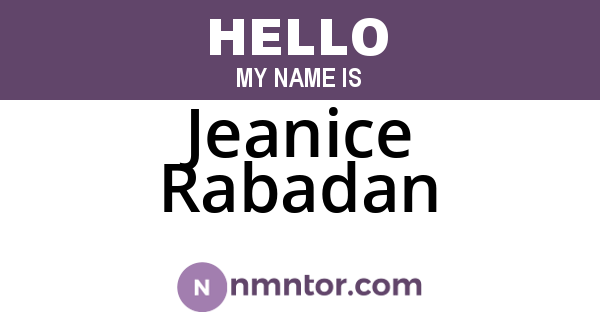 Jeanice Rabadan
