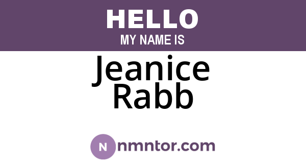 Jeanice Rabb