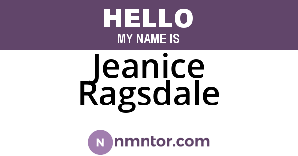 Jeanice Ragsdale