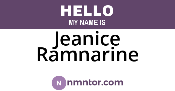 Jeanice Ramnarine
