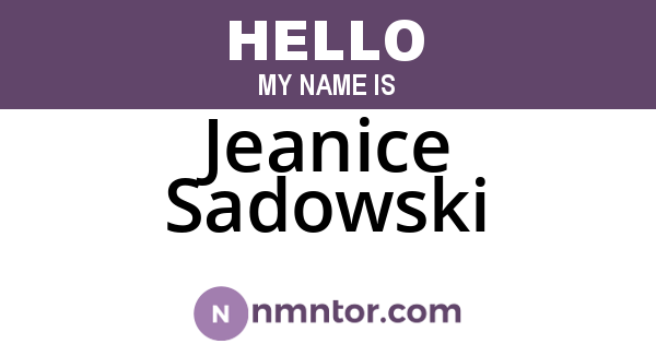 Jeanice Sadowski