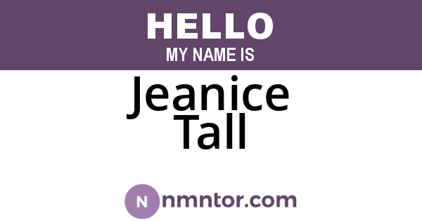 Jeanice Tall