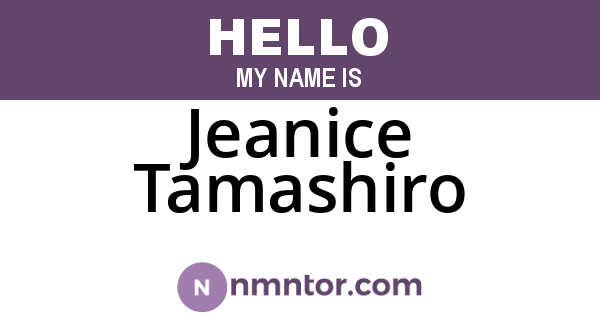 Jeanice Tamashiro