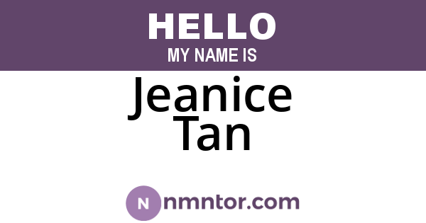 Jeanice Tan