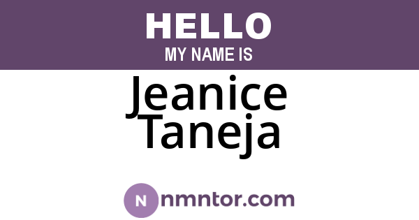 Jeanice Taneja