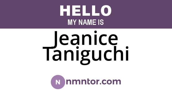 Jeanice Taniguchi