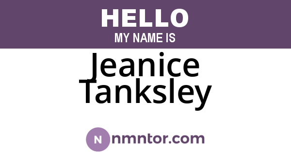 Jeanice Tanksley