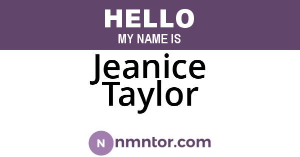 Jeanice Taylor