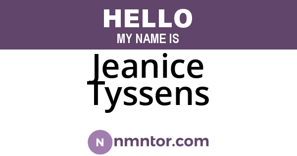 Jeanice Tyssens