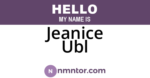 Jeanice Ubl
