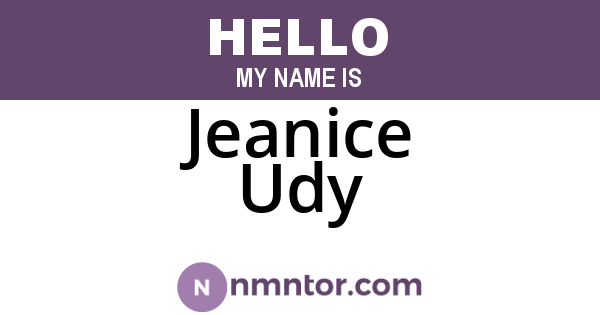 Jeanice Udy