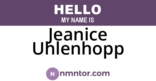Jeanice Uhlenhopp