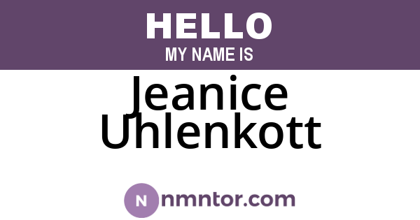 Jeanice Uhlenkott