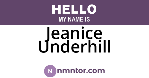 Jeanice Underhill