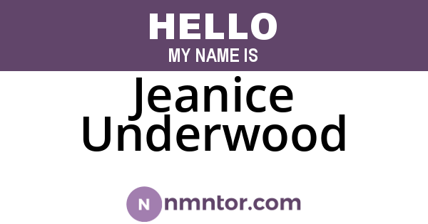 Jeanice Underwood