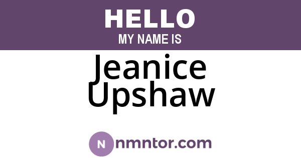 Jeanice Upshaw