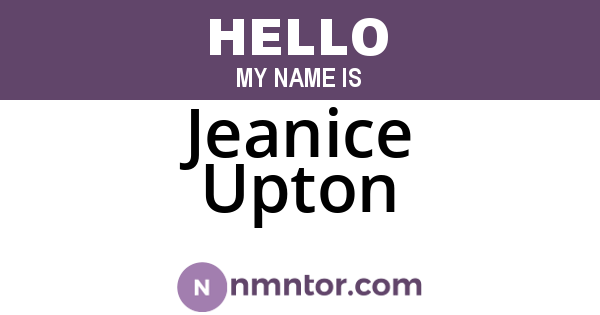Jeanice Upton