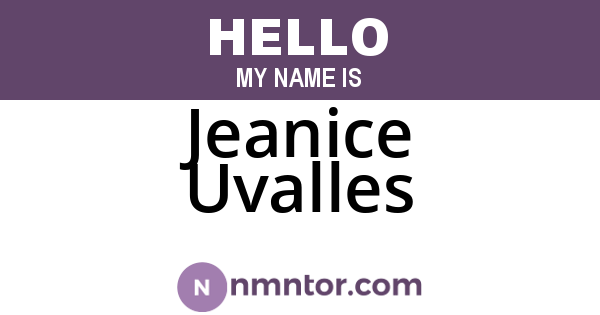 Jeanice Uvalles