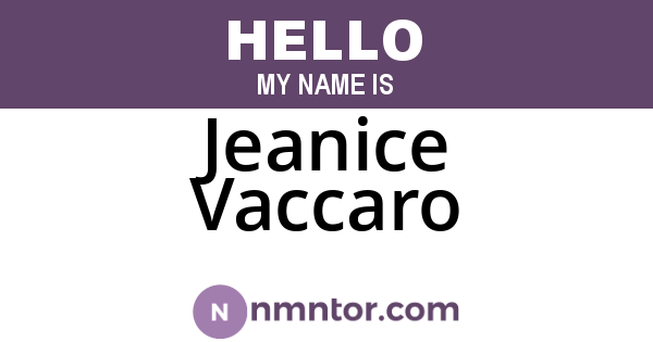 Jeanice Vaccaro