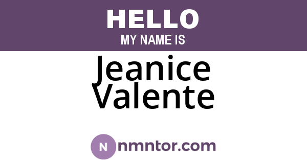Jeanice Valente