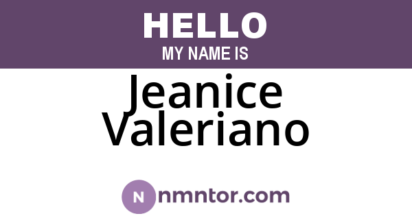 Jeanice Valeriano