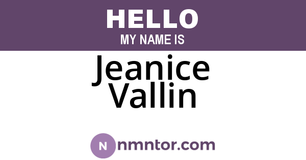 Jeanice Vallin