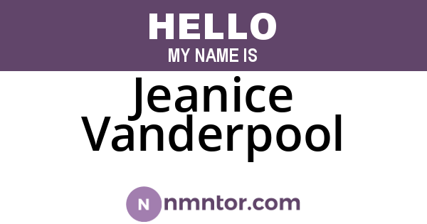 Jeanice Vanderpool
