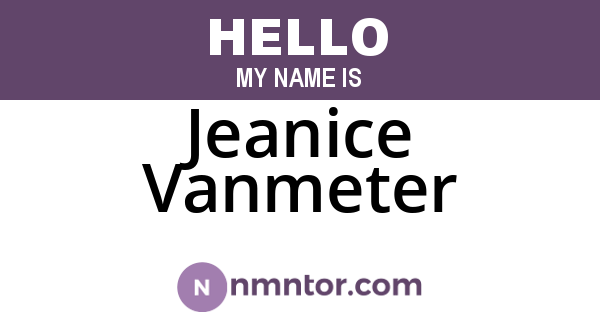 Jeanice Vanmeter