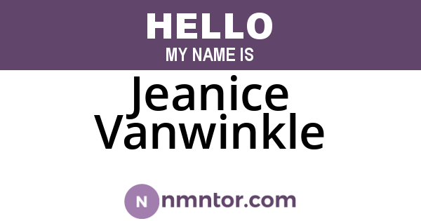 Jeanice Vanwinkle