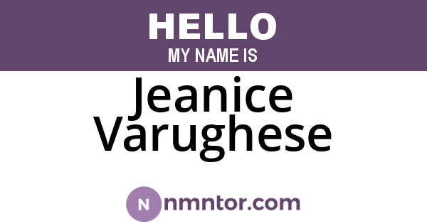Jeanice Varughese