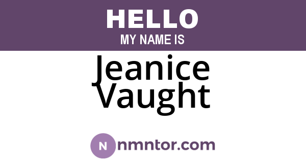 Jeanice Vaught