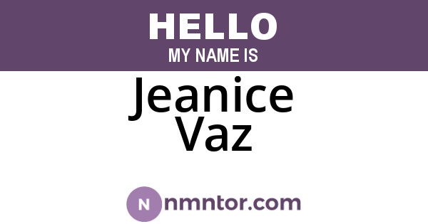 Jeanice Vaz
