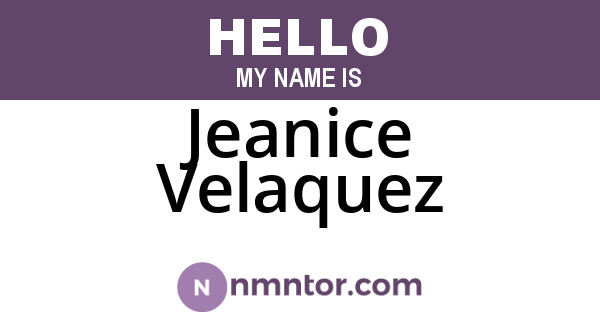Jeanice Velaquez