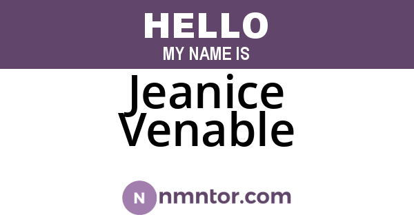 Jeanice Venable