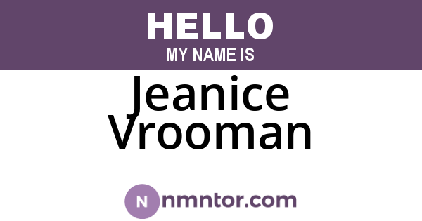 Jeanice Vrooman