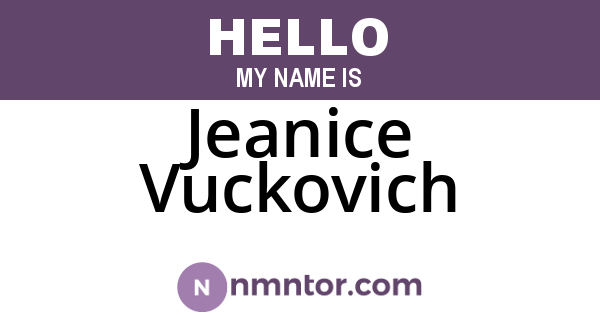 Jeanice Vuckovich