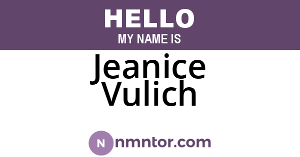 Jeanice Vulich