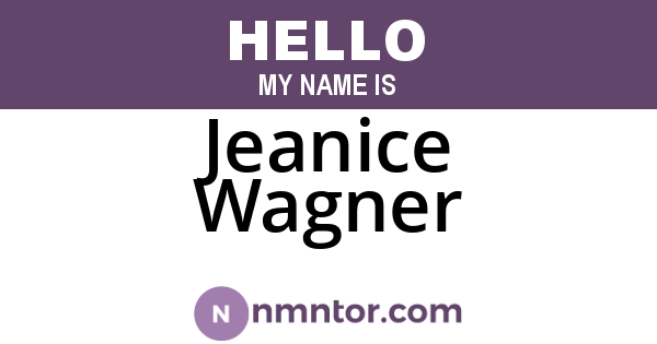 Jeanice Wagner
