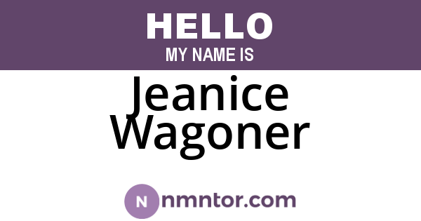Jeanice Wagoner