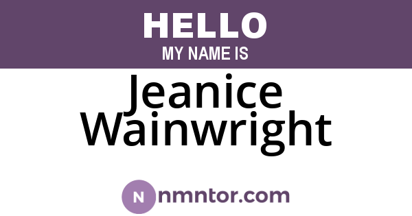 Jeanice Wainwright