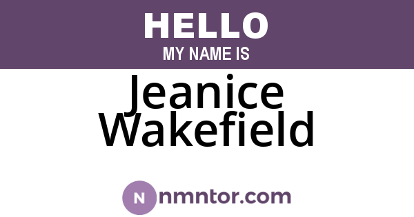 Jeanice Wakefield