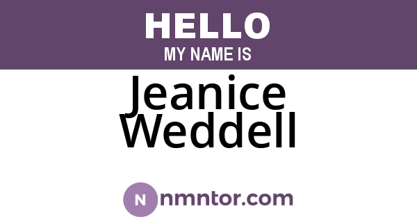 Jeanice Weddell